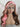 Wavymy Strawberry Pink With  Chocolate  Skunk Stripe Color Wig 13x4 Highlights Lace Front Ombre Wig Virgin Human Hair