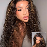 AlwaysAmeera Same | Wavymy TikTok Viral Pre-cut Lace Wear Go Casual Blonde Highlights Water Wave Minimalist 7x5 Lace Wigs Dome Cap Glueless with Natural Hairline Wig