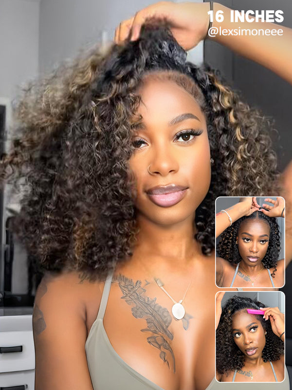 Highlight Water Wave Half Wig Human Hair