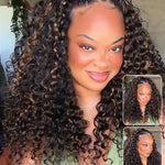 highlight water wave drawstring half wig
