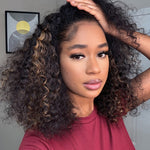 16 inch highlight water wave 3 in 1 half wig
