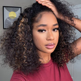 16 inch highlight water wave 3 in 1 half wig