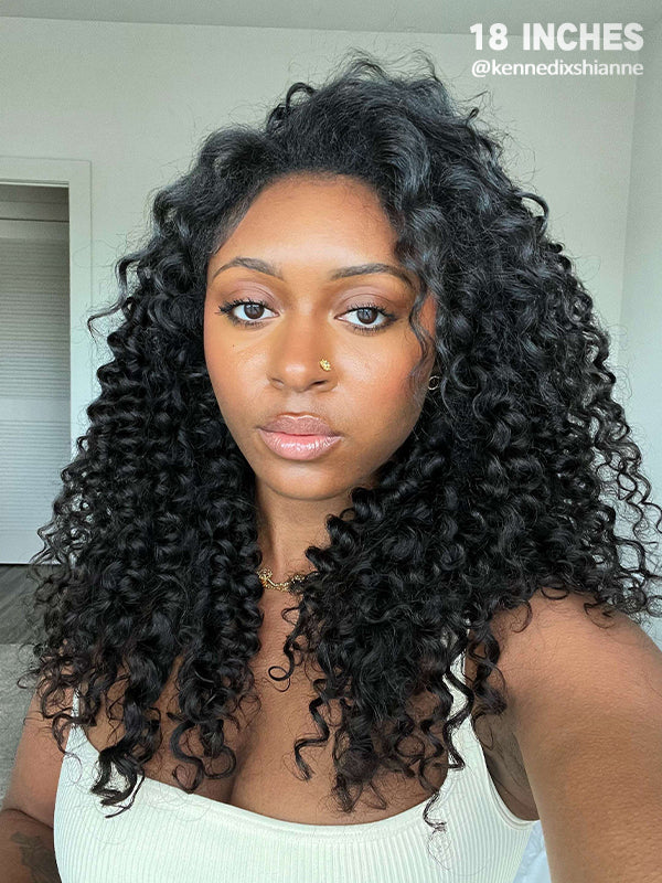 18 inches water wave half wig