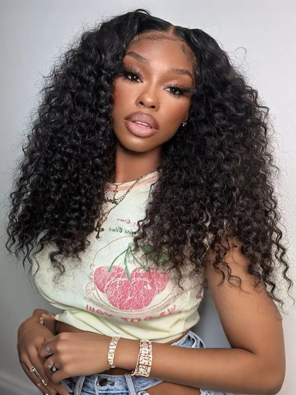 kinky curly t part wig