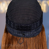 Wavymy Chestnut Brown Yaki Straight Layered Cut Silky Bob Wig 9x6 T-Part Lace Wig Drawstring Wear Go Glueless Wigs 180% Density