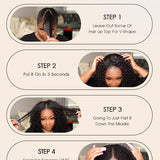 Wavymy Upgrade Afro Curly Glueless V Part Wig Human Hair Wear Go Thin Part Wig For Women 180% Density