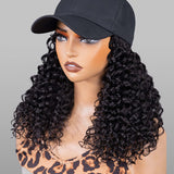 Wavymy Water Wave Hat Wigs Baseball Cap Wigs With Natural Color Human Hair Attached