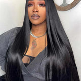 Wavymy Pre-bleached HD Lace Wear Go Glueless Wigs Dome Cap Straight 7x5 Lace Closure Wigs 180% Density