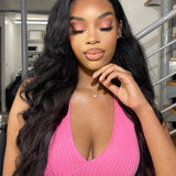 Wavymy Wear Go Glueless C-Part 7x5 Lace Wigs Human Hair Pre-plucked with Natural Hairline 180% Density