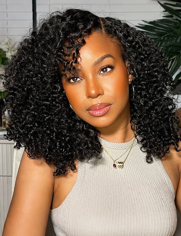 Wavymy Wear Go Glueless C-Part 7x5 Lace Wigs Human Hair Pre-plucked with Natural Hairline 180% Density