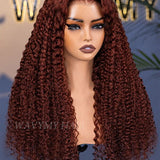 Wavymy Wear & Go Reddish Brown 7x5 Glueless Lace Wigs Human Hair 180% Density
