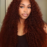 Wavymy Wear & Go Reddish Brown 7x5 Glueless Lace Wigs Human Hair 180% Density