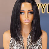 12 inch layered yaki straight glueless bob wigs