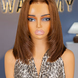 Wavymy Yaki Straight Layered Cut Silky Bob Wig Upgrade 9x6 T-Part Lace Wig Pre-Plucked Wear Go Glueless Wigs 180% Density