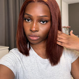 Wavymy Yaki Straight Layered Cut Silky Bob Wig Upgrade 9x6 T-Part Lace Wig Pre-Plucked Wear Go Glueless Wigs 180% Density