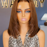 Wavymy Yaki Straight Layered Cut Silky Bob Wig Upgrade 9x6 T-Part Lace Wig Pre-Plucked Wear Go Glueless Wigs 180% Density
