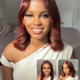 Wavymy Yaki Straight Layered Cut Silky Bob Wig Upgrade 9x6 T-Part Lace Wig Pre-Plucked Wear Go Glueless Wigs 180% Density