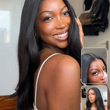 Wavymy Yaki Straight Layered Cut Silky Bob Wig Upgrade 9x6 T-Part Lace Wig Pre-Plucked Wear Go Glueless Wigs 180% Density