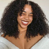 Wavymy Kinky Curly Block Wig with Optional Replaceable Tops 150% Density