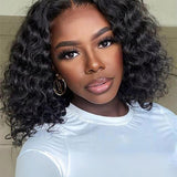 Wavymy Deep Wave Bob Wigs 4x4 Lace Closure Short Human Hair Wigs