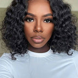 Wavymy Deep Wave Bob Wigs 4x4 Lace Closure Short Human Hair Wigs