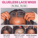 Wavymy Wear & Go Wigs Dome Cap Glueless HD Lace Straight 13x4 Lace Front Wigs 180% Density