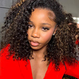 Wavymy Upgrade 3 In 1 Drawstring Half Wigs Highlight Water Wave No Lace No Glue Human Hair 180% Density