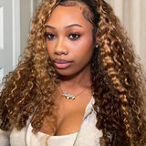Wavymy Highlight Burmese Curly Half Wig Seamless Flip Over Wig Beginner Friendly No Lace No Glue Human Hair 180% Density