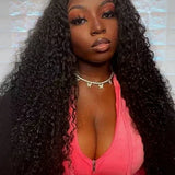 Flash Sale | Kinky Curly 13*4*1 Lace Part  Wigs Pre Plucked Natural Hairline adjustable Perfectly fit belt Long Wig