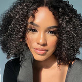 Flash Sale | Kinky Curly 13*4*1 Lace Part  Wigs Human Hair Short Bob Wig