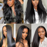 Wavymy Pre Cut Kinky Straight Wear Go Glueless Wigs 4x6 HD Lace Closure Wigs 180% Density