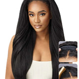 Wavymy Upgrade Half Wig Kinky Straight Wig Human Hair No Glue No Lace Wig For Women 180% Density