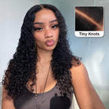Wavymy Pre-bleached Glueless Kinky Curly 4x6 Lace Closure Wig HD Lace Wear & Go Wigs Dome Cap 180% Density