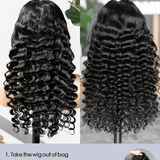 Wavymy 9x6 Skin Lace Loose Deep Wave M-Cap Wear & Go Pre-bleached Wig 180% Density