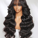Wavymy Wear Go 7x5 & 13x4 HD Lace Pre-everything Fluffy Natural Loose Wave Curtain Bangs Wigs 180% Density
