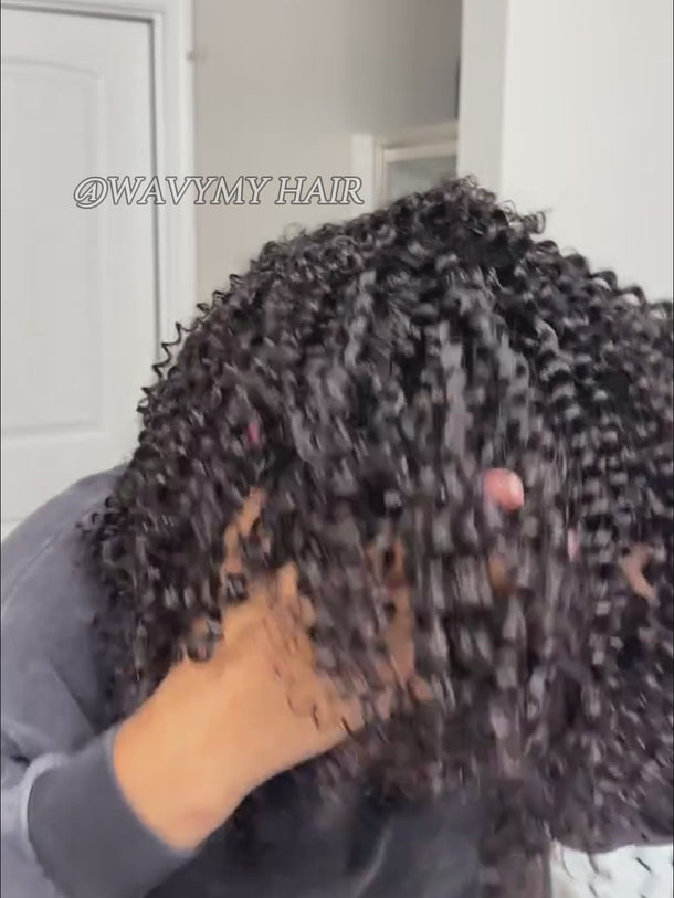 kinky curly half wig install