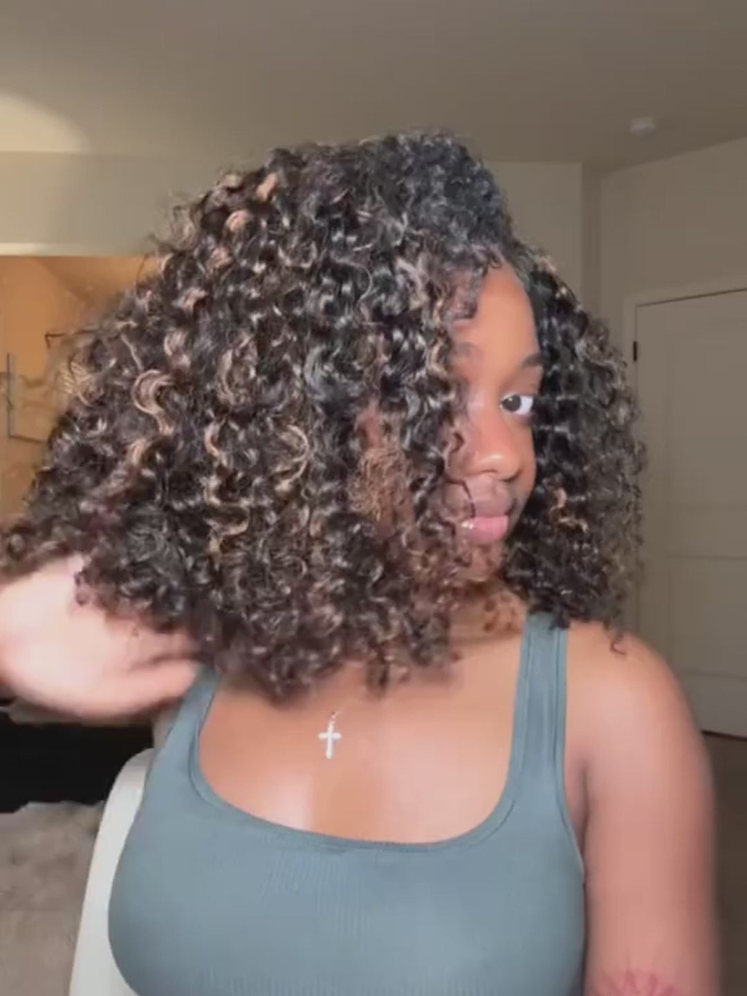 highlight water wave half wig install