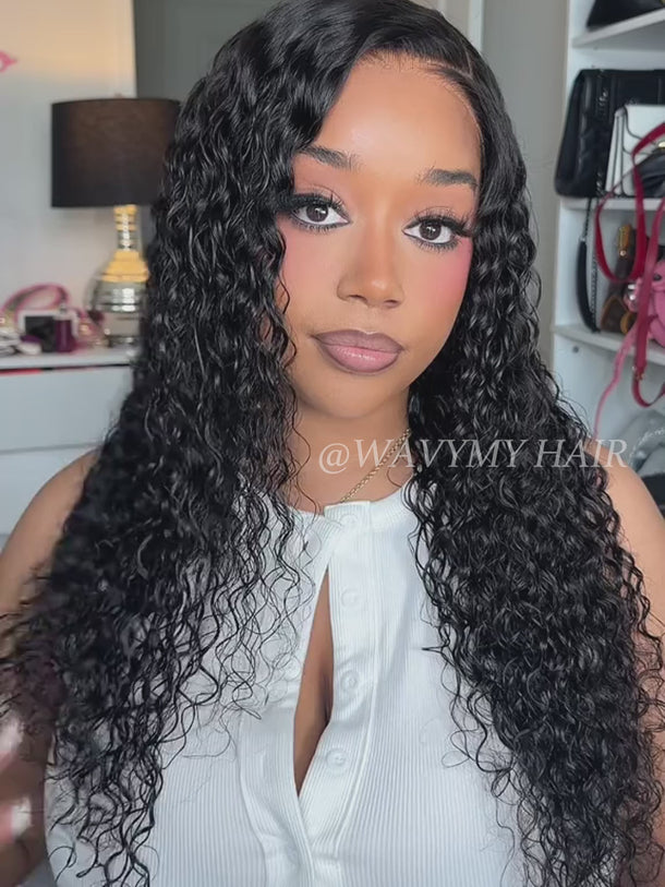 water wave glueless HD lace wig