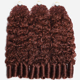 Wavymy Reddish Brown Burmese Curly Feather Crochet Hair Human Hair Extensions