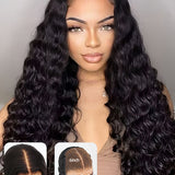 Buy 1 Get 1 | M-Cap 9x6 Lace Water Wave Wear Go Pre-bleached Wig & Kinky Curly 13*4*1 Lace Part Honey Blonde Highlight Wigs 180% Density