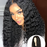 Wavymy Water Wave Thin Part Wigs Upgrade V Part Wig Blend with Your Own Hairline V Part Human Hair Wigs No Glue No Leave Out