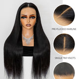 Wavymy Kinky Straight 13X4 Lace Frontal Wigs Human Hair Swiss Lace Wig