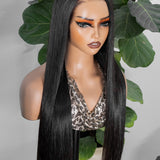 Wavymy Silk Straight 13x6 Lace Frontal Wear & Go Wigs Dome Cap Glueless Pre-bleached Straight Wigs 350% High Density