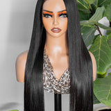 Wavymy Silk Straight 13x6 Lace Frontal Wear & Go Wigs Dome Cap Glueless Pre-bleached Straight Wigs 350% High Density