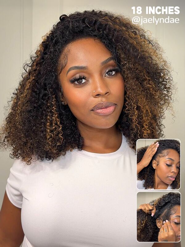 kinky curly half wig