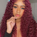 Wavymy Burgundy 99J Colored Wear Go Wigs Glueless 4x6 Lace Closure Wig 180% Density