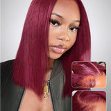 Wavymy 99J Colored Wear GO 4x6 Lace Glueless Straight Bob Wig