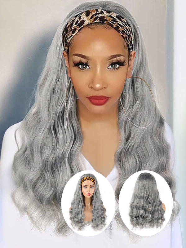 grey headband wig