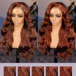 7x5 lace copper brown body wave wig