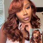 human hair 7x5 lace copper brown body wave glueless wigs